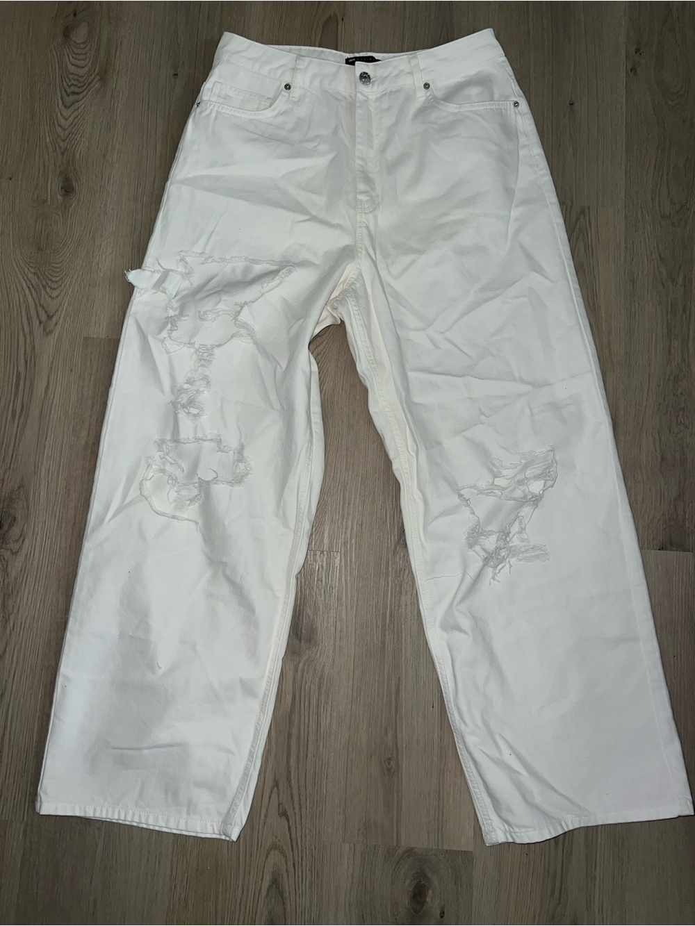ASOS White Distressed Jeans W32 L32 100% Cotton